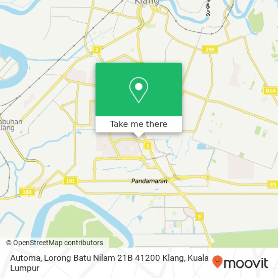 Peta Automa, Lorong Batu Nilam 21B 41200 Klang