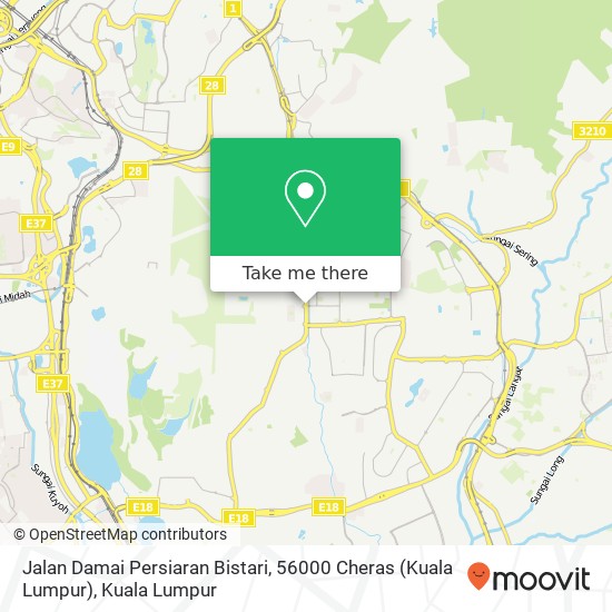 Peta Jalan Damai Persiaran Bistari, 56000 Cheras (Kuala Lumpur)