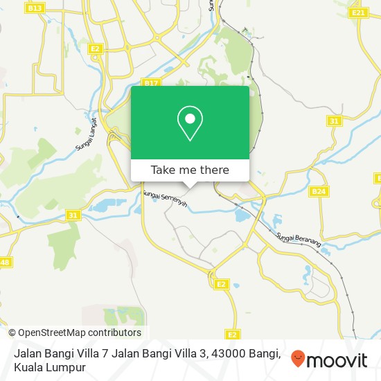 Peta Jalan Bangi Villa 7 Jalan Bangi Villa 3, 43000 Bangi