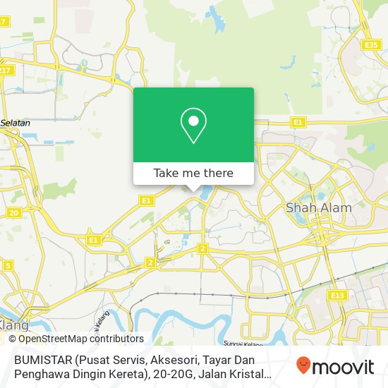 BUMISTAR (Pusat Servis, Aksesori, Tayar Dan Penghawa Dingin Kereta), 20-20G, Jalan Kristal AR7 / AR map