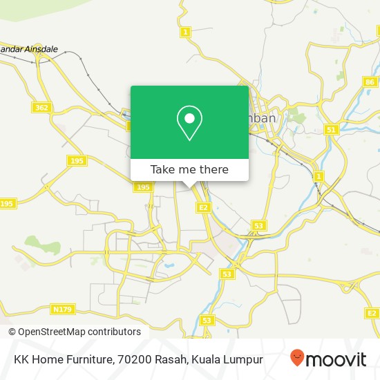 KK Home Furniture, 70200 Rasah map