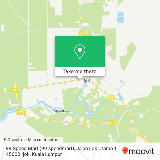 Peta 99 Speed Mart (99 speedmart), Jalan Ijok Utama 1 45600 Ijok