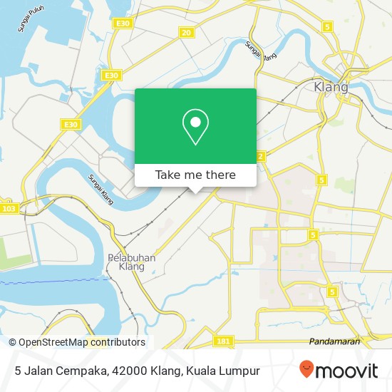 Peta 5 Jalan Cempaka, 42000 Klang