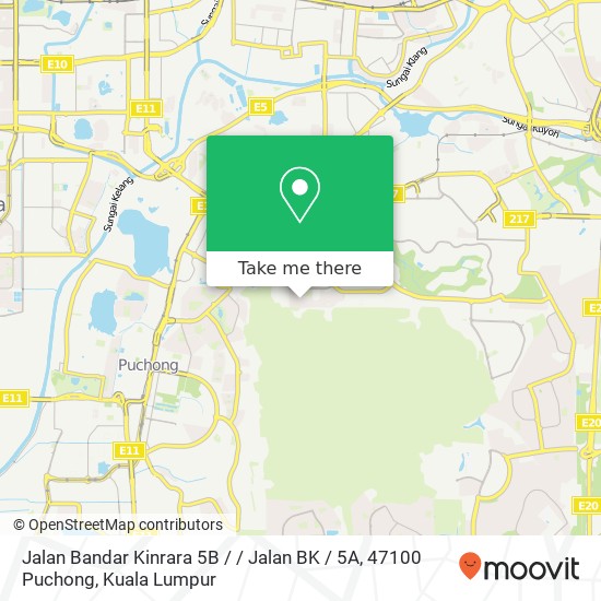 Jalan Bandar Kinrara 5B / / Jalan BK / 5A, 47100 Puchong map