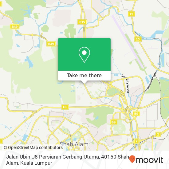 Peta Jalan Ubin U8 Persiaran Gerbang Utama, 40150 Shah Alam