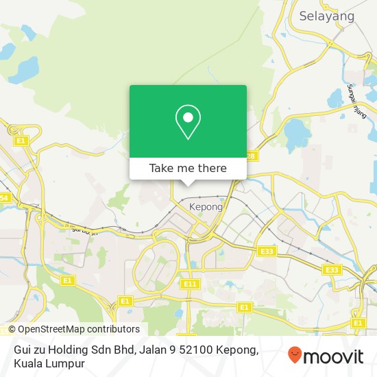 Peta Gui zu Holding Sdn Bhd, Jalan 9 52100 Kepong