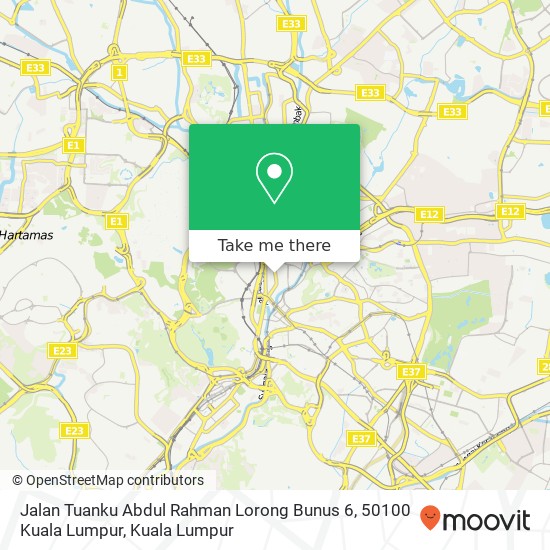 Peta Jalan Tuanku Abdul Rahman Lorong Bunus 6, 50100 Kuala Lumpur