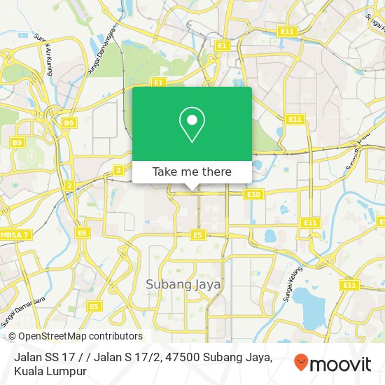Jalan SS 17 / / Jalan S 17 / 2, 47500 Subang Jaya map