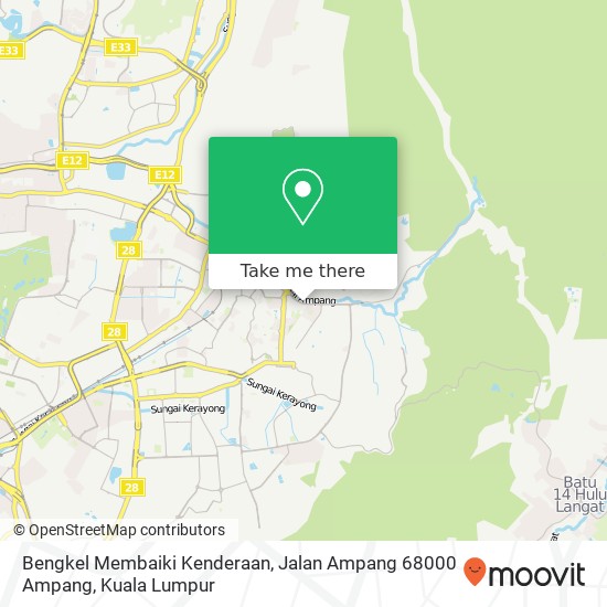 Bengkel Membaiki Kenderaan, Jalan Ampang 68000 Ampang map