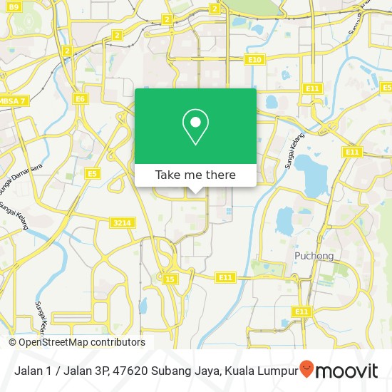 Peta Jalan 1 / Jalan 3P, 47620 Subang Jaya