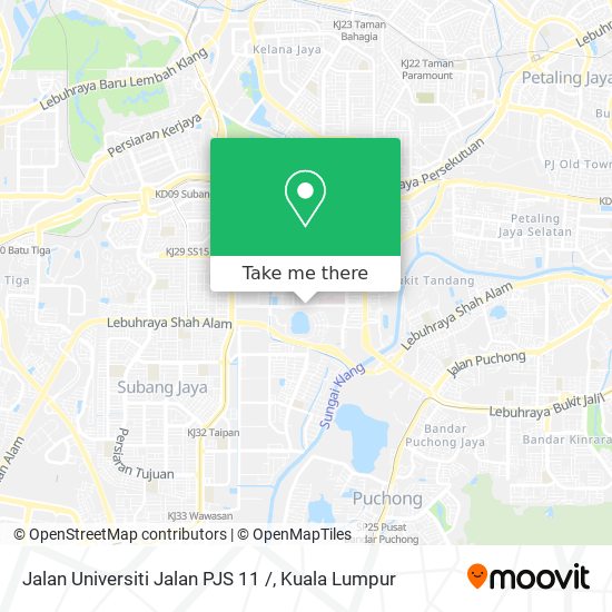 Peta Jalan Universiti Jalan PJS 11 /