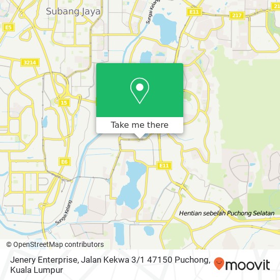 Peta Jenery Enterprise, Jalan Kekwa 3 / 1 47150 Puchong