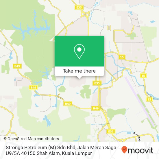 Peta Stronga Petroleum (M) Sdn Bhd, Jalan Merah Saga U9 / 5A 40150 Shah Alam