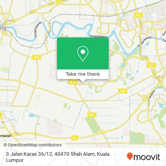 Peta 3 Jalan Karas 36 / 12, 40470 Shah Alam