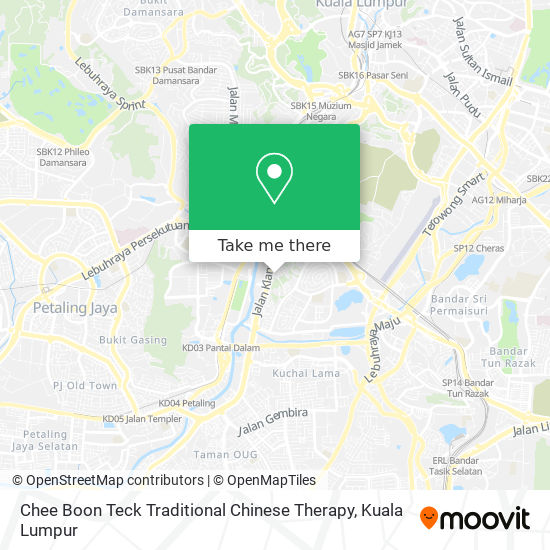 Chee Boon Teck Traditional Chinese Therapy map
