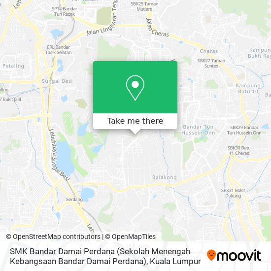 如何坐公交或捷运和轻快铁去hulu Langat的smk Bandar Damai Perdana Sekolah Menengah Kebangsaan Bandar Damai Perdana Moovit
