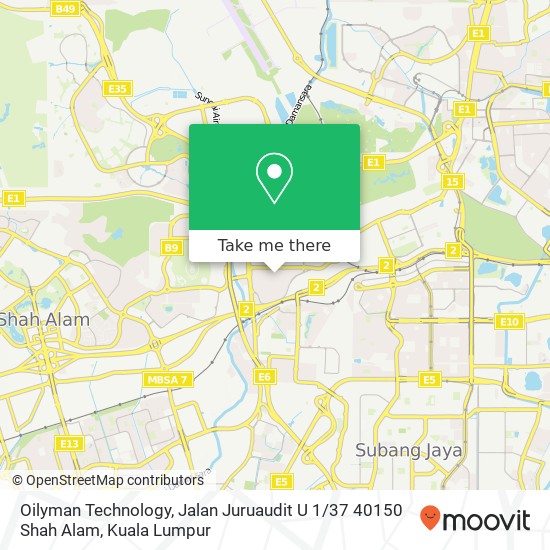 Oilyman Technology, Jalan Juruaudit U 1 / 37 40150 Shah Alam map