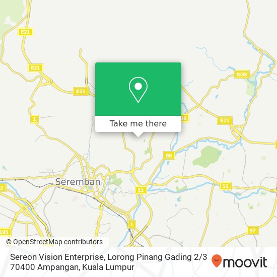 Sereon Vision Enterprise, Lorong Pinang Gading 2 / 3 70400 Ampangan map