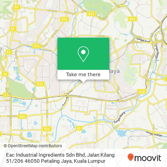 Eac Industrial Ingredients Sdn Bhd, Jalan Kilang 51 / 206 46050 Petaling Jaya map