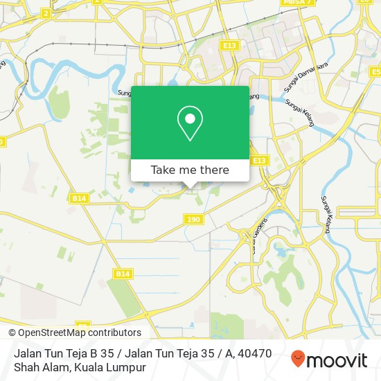 Peta Jalan Tun Teja B 35 / Jalan Tun Teja 35 / A, 40470 Shah Alam