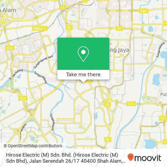 Hirose Electric (M) Sdn. Bhd. (Hirose Electric (M) Sdn Bhd), Jalan Serendah 26 / 17 40400 Shah Alam map
