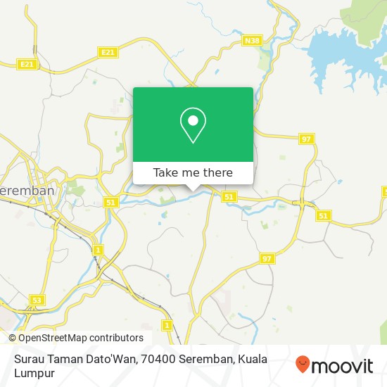 Peta Surau Taman Dato'Wan, 70400 Seremban