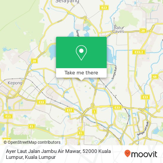 Peta Ayer Laut Jalan Jambu Air Mawar, 52000 Kuala Lumpur