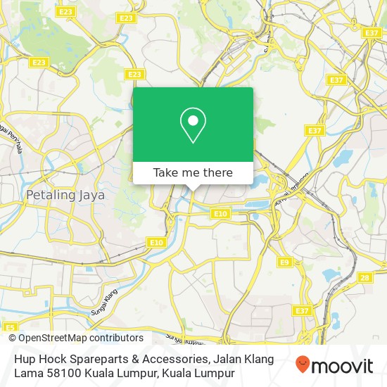 Hup Hock Spareparts & Accessories, Jalan Klang Lama 58100 Kuala Lumpur map