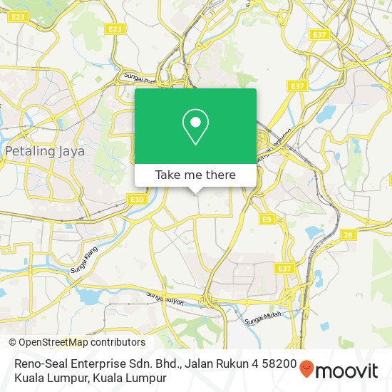 Peta Reno-Seal Enterprise Sdn. Bhd., Jalan Rukun 4 58200 Kuala Lumpur