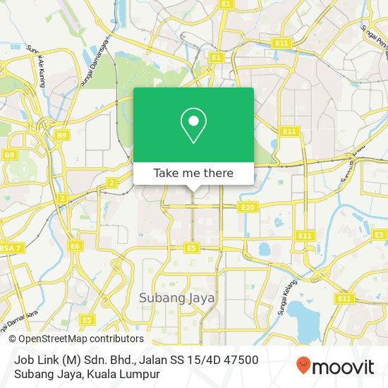Peta Job Link (M) Sdn. Bhd., Jalan SS 15 / 4D 47500 Subang Jaya