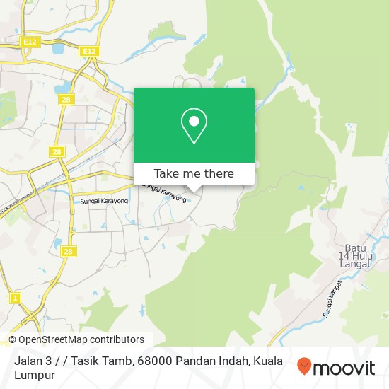 Jalan 3 / / Tasik Tamb, 68000 Pandan Indah map