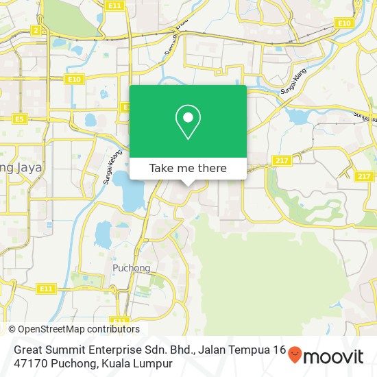 Great Summit Enterprise Sdn. Bhd., Jalan Tempua 16 47170 Puchong map