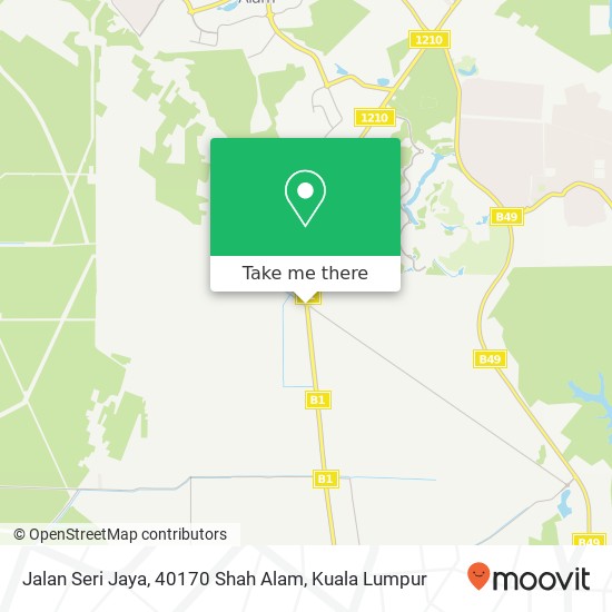 Peta Jalan Seri Jaya, 40170 Shah Alam