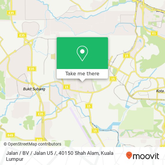 Jalan / BV / Jalan U5 /, 40150 Shah Alam map