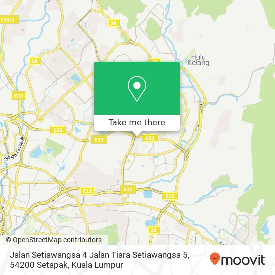 Peta Jalan Setiawangsa 4 Jalan Tiara Setiawangsa 5, 54200 Setapak