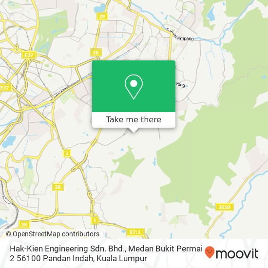Peta Hak-Kien Engineering Sdn. Bhd., Medan Bukit Permai 2 56100 Pandan Indah