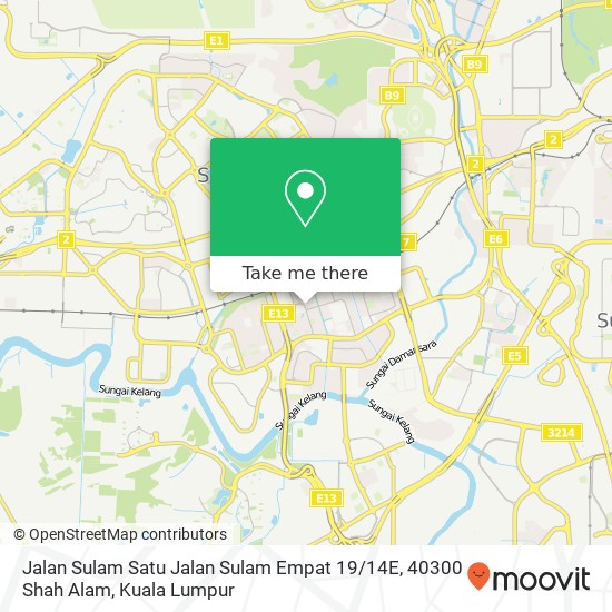 Peta Jalan Sulam Satu Jalan Sulam Empat 19 / 14E, 40300 Shah Alam