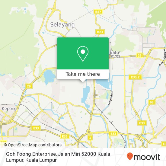 Peta Goh Foong Enterprise, Jalan Miri 52000 Kuala Lumpur