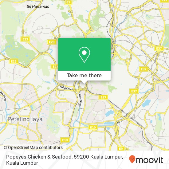 Peta Popeyes Chicken & Seafood, 59200 Kuala Lumpur