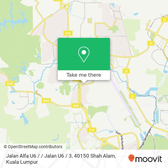 Peta Jalan Alfa U6 / / Jalan U6 / 3, 40150 Shah Alam
