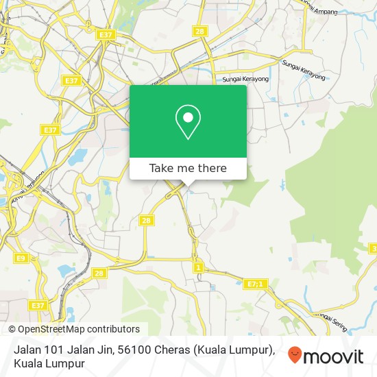 Peta Jalan 101 Jalan Jin, 56100 Cheras (Kuala Lumpur)