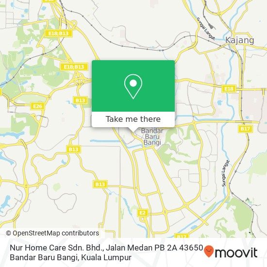 Nur Home Care Sdn. Bhd., Jalan Medan PB 2A 43650 Bandar Baru Bangi map