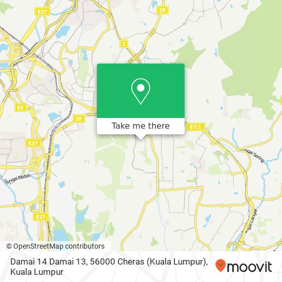 Peta Damai 14 Damai 13, 56000 Cheras (Kuala Lumpur)