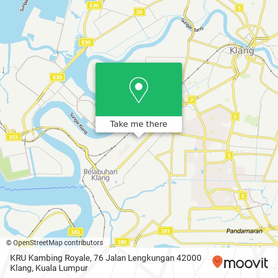 KRU Kambing Royale, 76 Jalan Lengkungan 42000 Klang map
