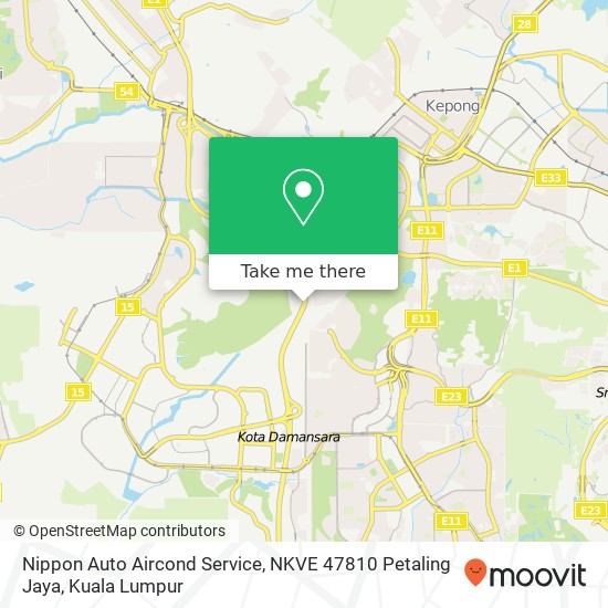 Peta Nippon Auto Aircond Service, NKVE 47810 Petaling Jaya