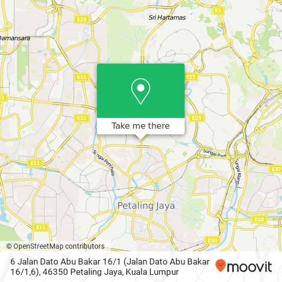 6 Jalan Dato Abu Bakar 16 / 1 (Jalan Dato Abu Bakar 16 / 1,6), 46350 Petaling Jaya map