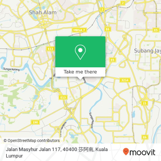 Jalan Masyhur Jalan 117, 40400 莎阿南 map