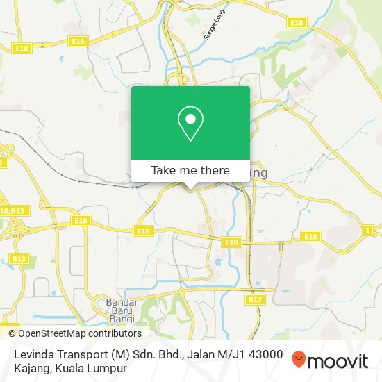 Levinda Transport (M) Sdn. Bhd., Jalan M / J1 43000 Kajang map