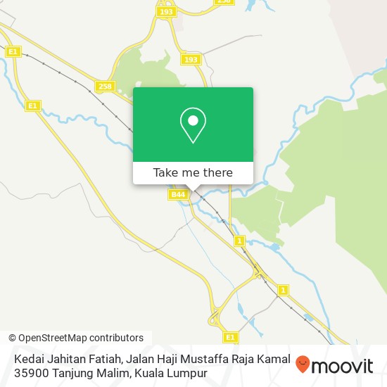 Peta Kedai Jahitan Fatiah, Jalan Haji Mustaffa Raja Kamal 35900 Tanjung Malim
