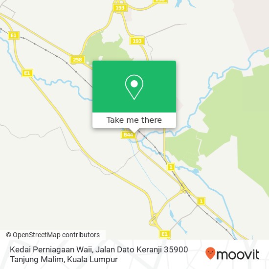 Peta Kedai Perniagaan Waii, Jalan Dato Keranji 35900 Tanjung Malim